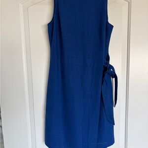 RW&CO. Sleeveless Cobalt Blue Side-Tie Midi Dress